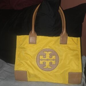 Tory Burch Yellow Tote with Tan Accents